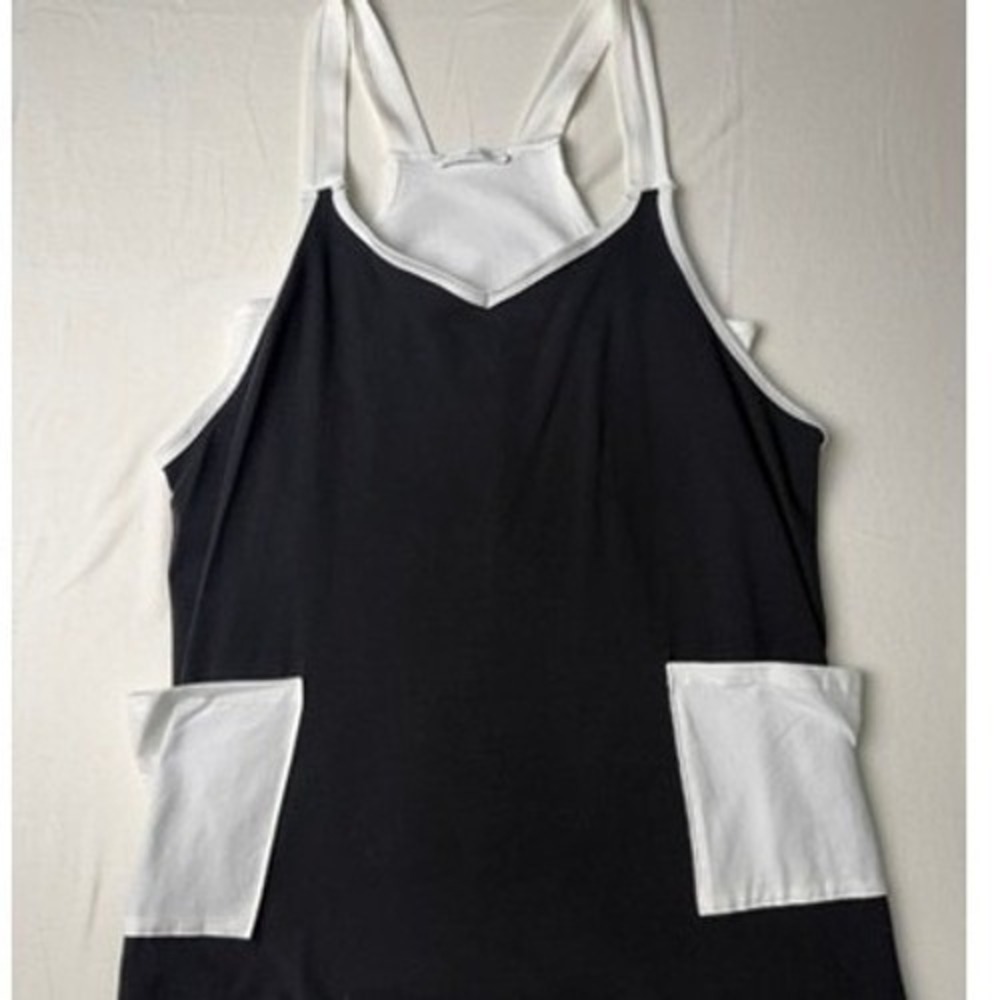 Ces Femme Black White Colorblock Pocket romper XL Made in USA